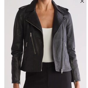 All Saints Black Leather Biker Jacket